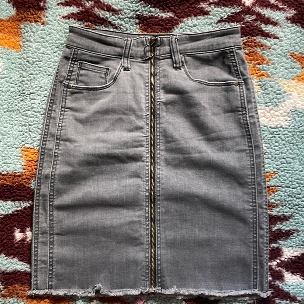 Grey jean skirt